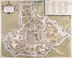 Padova, Olaszország - Georg Braun "Civitates Orbis Terrarum" című művében, Köln 1617. alkotó: Georg Braun