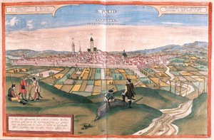 Sankt Polten, Ausztria - Georg Braun "Civitates Orbis Terrarum" című művében, Köln 1617. alkotó: Georg Braun