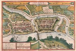 Szolnok, Magyarország - Georg Braun "Civitates Orbis Terrarum" című művében, Köln 1617. alkotó: Georg Braun