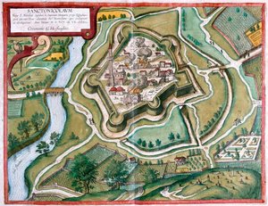 Torokszentmiklós, Magyarország - Georg Braun "Civitates Orbis Terrarum" című művében, Köln 1617. alkotó: Georg Braun