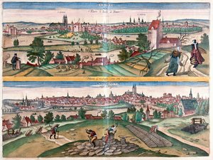Tours- Angers, Franciaország kertje - Georg Braun "Civitates Orbis Terrarum" című művében, Köln 1617. alkotó: Georg Braun