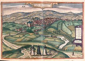 Zschopau, Németország - Georg Braun "Civitates Orbis Terrarum" című művében, Köln 1617. alkotó: Georg Braun