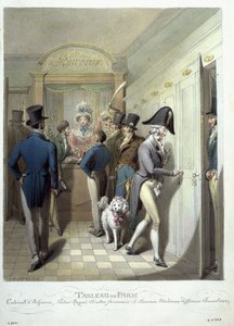 A Theater Francais irodája, Tableau de Parisból, 1815-30 (wc papíron) alkotó: Georg Emanuel Opitz