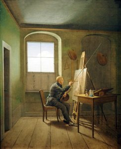 Német: Caspar David Friedrich a műtermében Caspar David Friedrich a műtermében (1811) alkotó: Georg Friedrich Kersting
