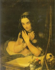 Németül:  Mária Magdolna bűnbánó Mária Magadaléna alkotó: Georg Friedrich Kersting