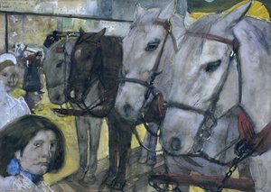 Lovas villamos az amszterdami gáton, 1893 alkotó: George Hendrik Breitner