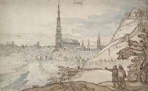 Landshut látképe alkotó: Georg Hoefnagel