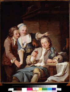 Mari trompe (bor és szerelem). Megtévesztett férj (Bor és szerelem). Georg Melchior Kraus (1737-1806) festménye