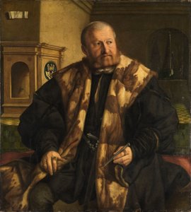 Jörg Herz nürnbergi pénzverőmester portréja alkotó: Georg Pencz