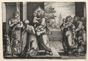 Krisztus kisgyermekekkel, c. 1548. alkotó: Georg Pencz