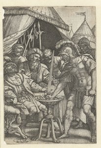 Mucius Scaevola jobb kezét teszi a tűzbe Roman Heroes (sorozat címe) alkotó: Georg Pencz