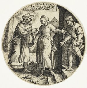 Az idegenek menedéket nyújtani az Irgalmasság hét cselekedetéből alkotó: Georg Pencz