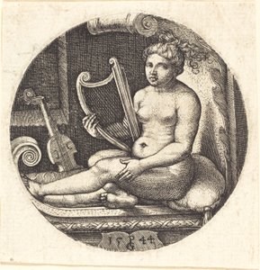 Nő hárfával alkotó: Georg Pencz