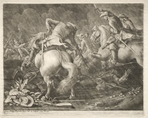 Csetepaté porosz és magyar huszárok között. alkotó: Georg Philipp I Rugendas