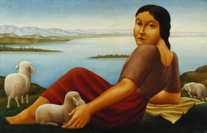 Lány juhokkal; Lány bárányokkal, 1923
