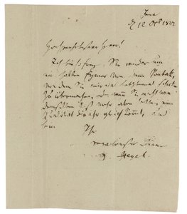 Autogram levél Gebruder Ramannnak (erfurti borkereskedők), Jéna alkotó: Georg Wilhelm Friedrich Hegel