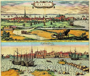 Hafnia / Kobenhavn, Dánia alkotó: Georg Braun and Hogenberg Franz