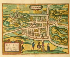 Edinburgh térképe a World Cityből, Georg Braun alkotó: Georg Braun and Hogenberg Franz