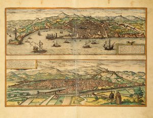 Georg Braun Genova és Firenze térképe az Egyesült Államokból alkotó: Georg Braun and Hogenberg Franz