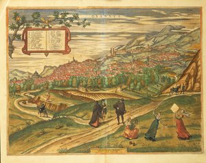 Granada térképe Georg Braun világtérképéről alkotó: Georg Braun and Hogenberg Franz