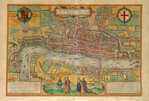 London térképe a World Cityből, Georg Braun alkotó: Georg Braun and Hogenberg Franz