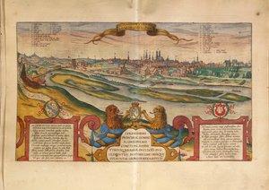 München, Németország térképe az Amerikai Egyesült Államokból, Georg Braun alkotó: Georg Braun and Hogenberg Franz