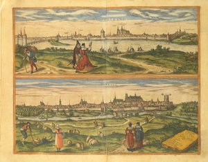 Orleans és Bourges térképe Georg Braun világtérképéről alkotó: Georg Braun and Hogenberg Franz