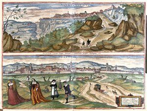 Acquapendente (Viterbo tartomány) és Treviso, Olaszország (metszet alkotó: Georg Braun and Hogenberg Franz