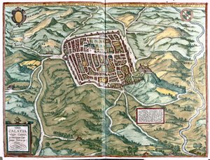 Caiazzo (Caserta tartomány), Olaszország alkotó: Georg Braun and Hogenberg Franz