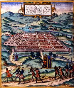 Cuzco, az inka civilizáció fő központja. Atlas de Braun & Hogenberg alkotó: Georg Braun and Hogenberg Franz