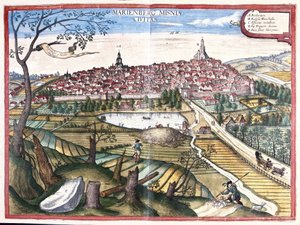 Marienberg, Szászország, Németország (metszet alkotó: Georg Braun and Hogenberg Franz