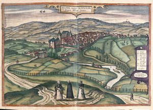 Zschopau, Szászország, Németország (metszet alkotó: Georg Braun and Hogenberg Franz
