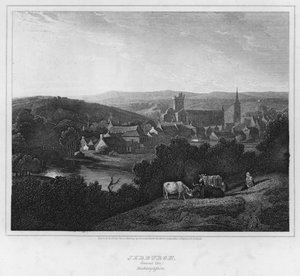 Jedburgh, Általános kilátás, Roxburghshire (metszet)