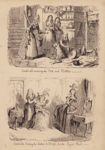 Hamupipőke és az üvegcipő (metszet) alkotó: George (after) Cruikshank