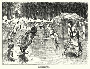Punch rajzfilm: Rink-Tennis (metszet) alkotó: George (after) Du Maurier