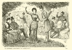 A gyep-tenisz felváltása - a buborék-party (metszet) alkotó: George (after) Du Maurier