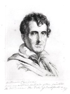 Antonio Canova (1757-1822) portréja 1817 (metszet) (f/w fotó) alkotó: George (after) Hayter