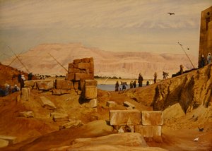 Figurák a munkahelyen, Luxor (ceruza és akvarell papíron)