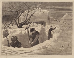 Egy téli-reggel, - Lapátolás alkotó: George A. Avery after Winslow Homer