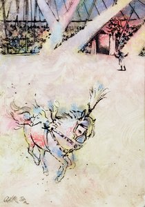 Circus Horse, (tinta és gouache a gesso táblán). alkotó: George Adamson