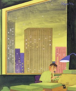 Késői munkavégzés az irodában, (a Punch magazin borítójáról, 1966. május 11.)