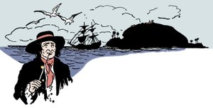 A teknősök szigetének ábrázolása a Karib-tengeren Illusztráció a „The boys book of pirates” című könyvéből, George Albert Williams (1875-1932) 1913 alkotó: George Alfred Williams