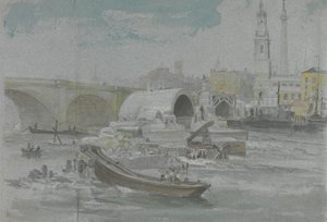 Az Old London Bridge lebontása alkotó: George Arnald