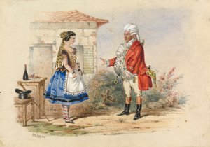 Adina és Dr. Dulcamara, jelenet Donizetti L