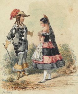 Cavalier és szobalány spanyol jelmezben