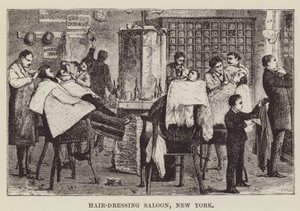 Fodrászszalon, New York alkotó: George Augustus Sala