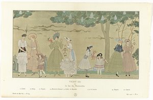 Gazette du Bon Ton, 1915. nyár - 8-9. sz., 3. sz.: Vichy (II) / vagy / Le Jeu des Marionnettes (cím a tárgyon) alkotó: George Barbier