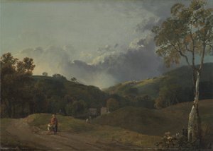 Táj házikókkal alkotó: George Barret