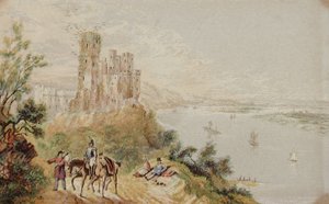 Stolzenfels a Rajnán alkotó: George Baxter