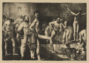 Üzletemberek fürdője alkotó: George Bellows